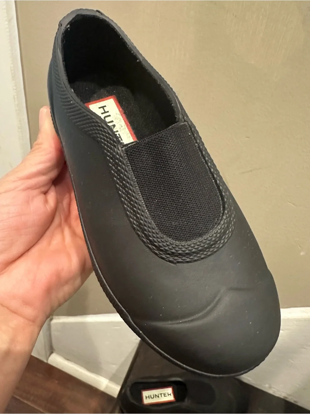 Hunter Slip-On Black Rubber Ankle Rain Shoes. Toddler 8